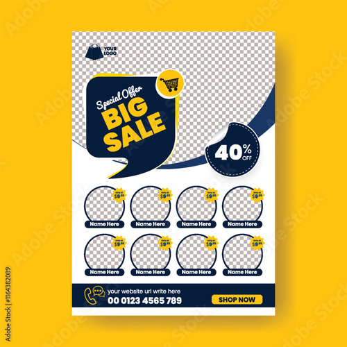 Editable Product sale promotion print flyer or poster template, product catalog design, Price menu, super market sale flyer, grocery sale poster and special offer discount promo leaflet design