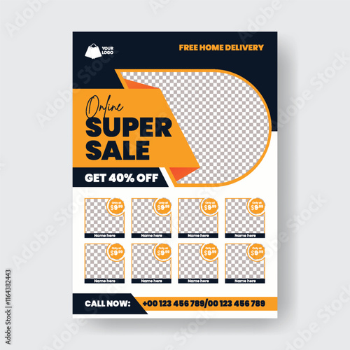 Products sale Editable flyer or poster print template, product catalog design, super market sale flyer, 
grocery sale special offer flyer, a4 price list, Black Friday super Sale discount flyer design