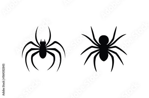 Black Spider Vector Silhouette Designs