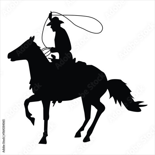 silhouette of a COWBOY