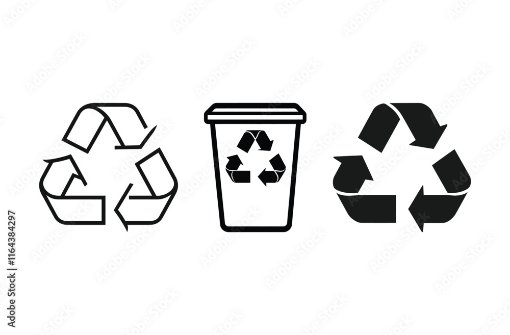 Obraz premium Recycle Symbol Vector Silhouette Designs