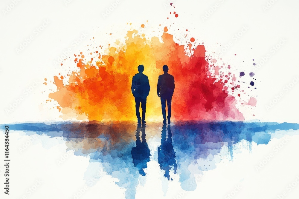 Fototapeta premium A pair of individuals standing side by side