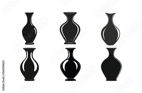 Elegant Vase Vector Silhouette Designs A Creative Collection