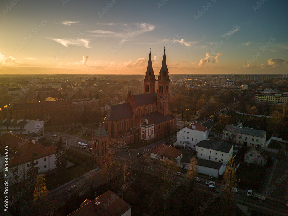 Naklejka premium City of Wloclawek on the Vistula River, Poland.