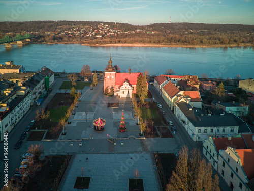 Obraz na płótnie City of Wloclawek on the Vistula River, Poland. w salonie