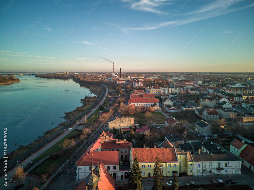 City of Wloclawek on the Vistula River, Poland.