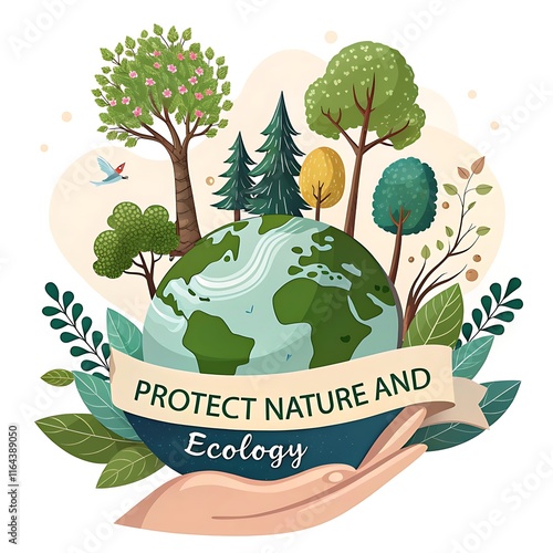 Save the Planet: Eco-Friendly Globe Illustration photo