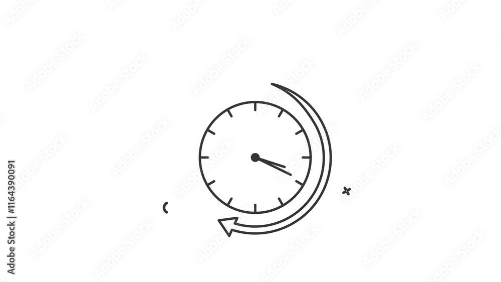 Outline business time icon animation motion graphic video Outline business time icon animation motion graphic video