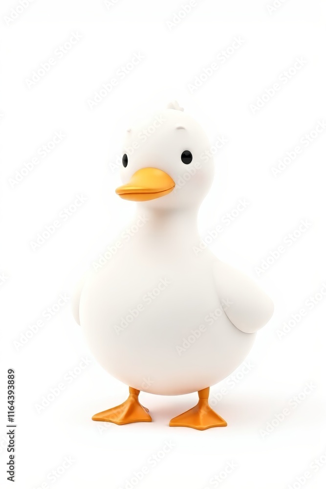there is a white duck with orange feet and a yellow beak there is a white duck with orange feet and a yellow beak
