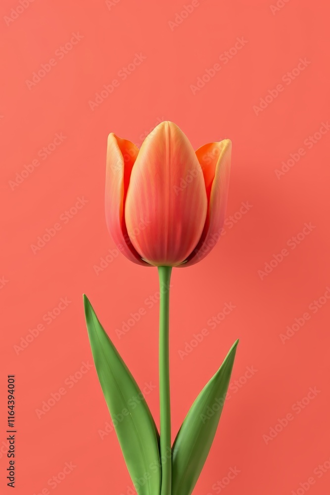 there is a single flower that is in a vase on a red background there is a single flower that is in a vase on a red background