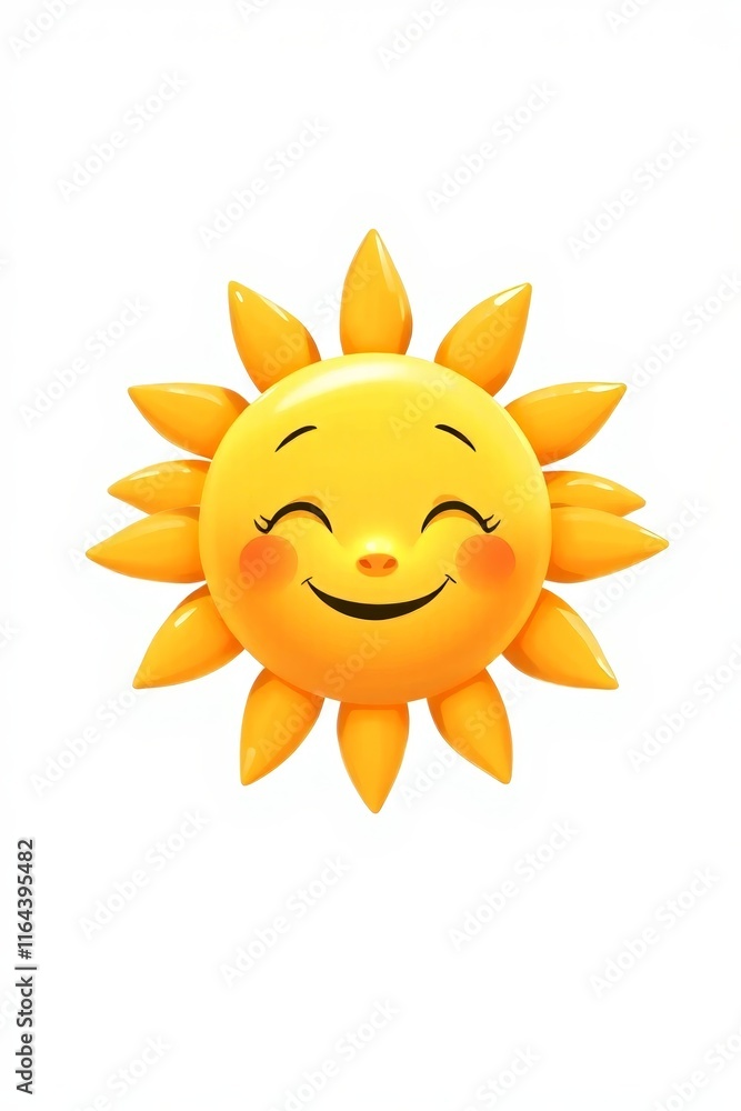 smiling sun with closed eyes and eyes closed on a white background smiling sun with closed eyes and eyes closed on a white background