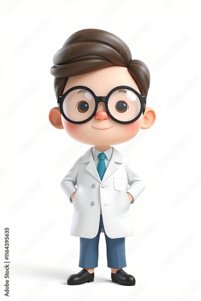 a cartoon character of a male doctor in a lab coat and glasses a cartoon character of a male doctor in a lab coat and glasses