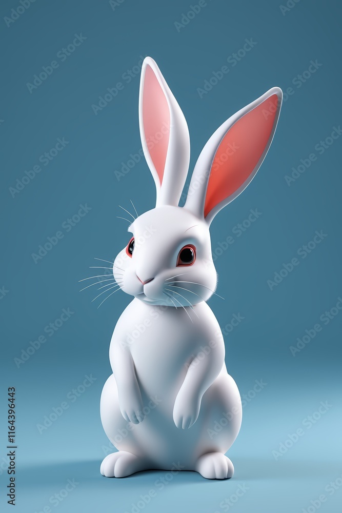 Obraz premium a close up of a white rabbit with a red nose