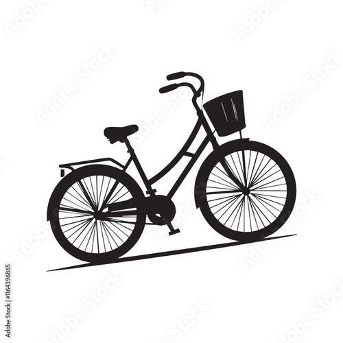 Cycle Silhouette Vector with White Background