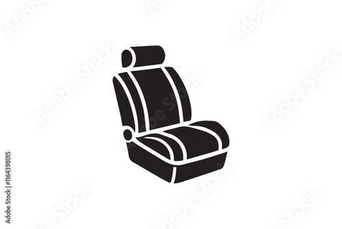 simple and unobtrusive car seat vector silhouette illustration isolated in white background
