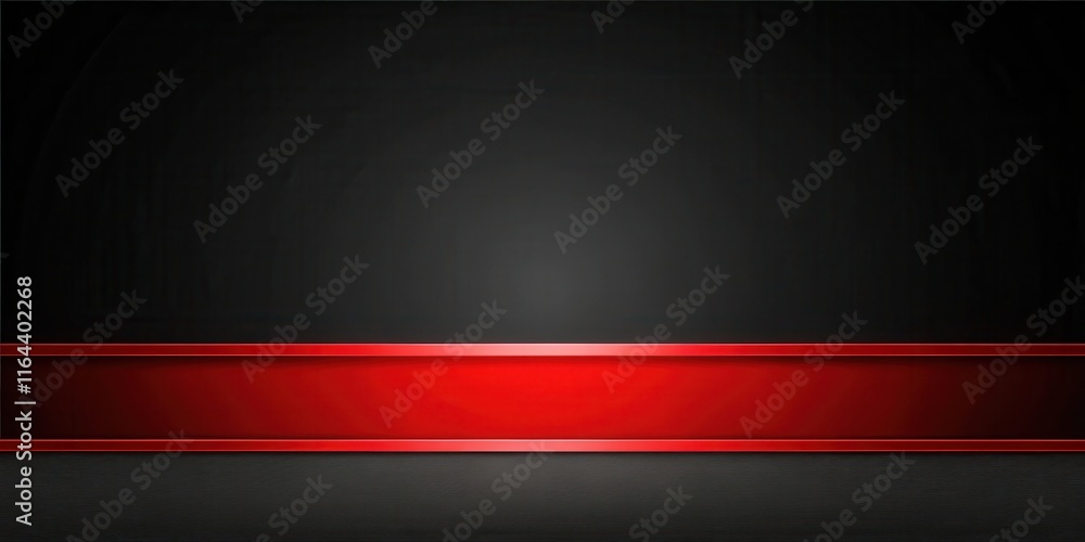 Obraz premium Abstract Red and Black Horizontal Banner Design for Presentation