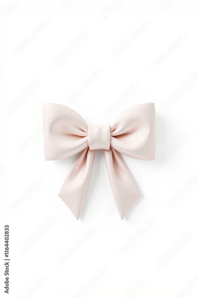Naklejka premium there is a pink bow on a white surface