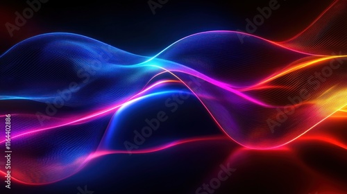Abstract Neon Waveforms: A Symphony of Color and Light