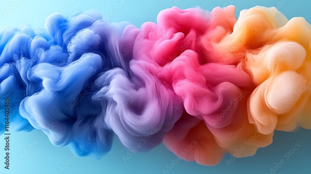 Fototapeta premium Abstract Colorful Swirling Ink Cloudscape