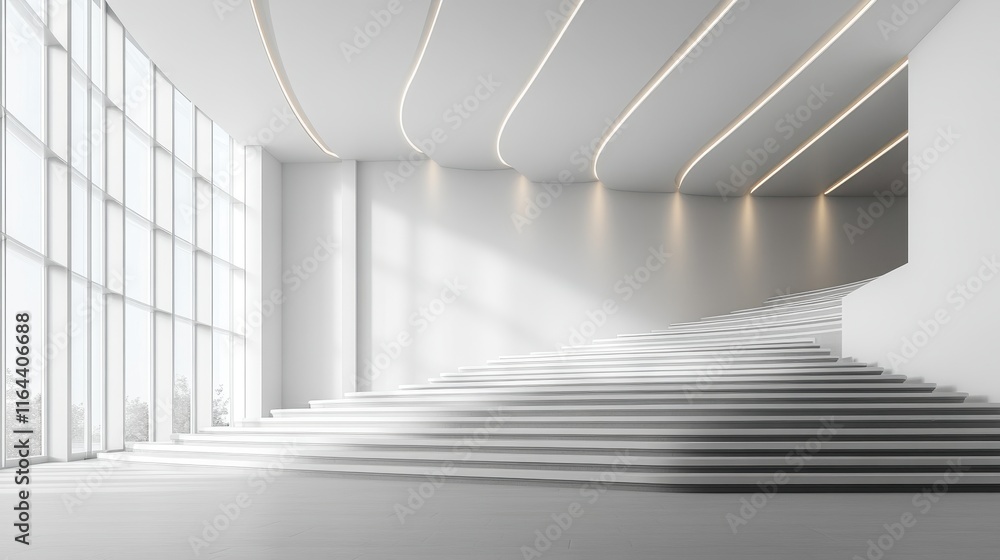 Naklejka premium Modern Auditorium Design on White Background