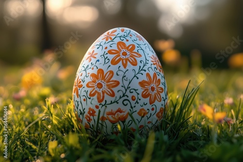 Frühlingshafte Osterfreude mit dekorierten Eiern in pastellfarbenen Designs photo