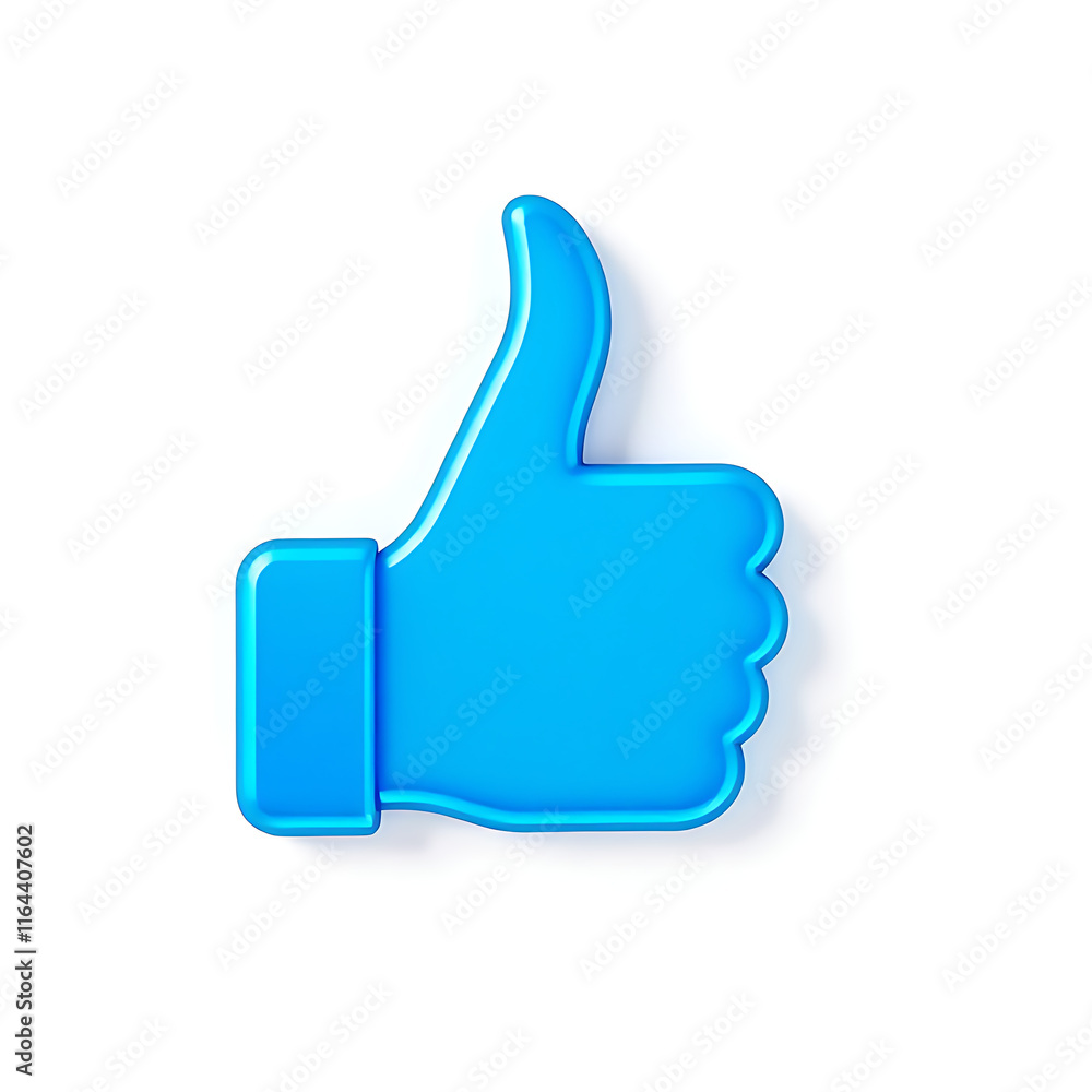 3D glossy thumb up button, react icon, like icon, agree icon 3D, white background 3D glossy thumb up button, react icon, like icon, agree icon 3D, white background