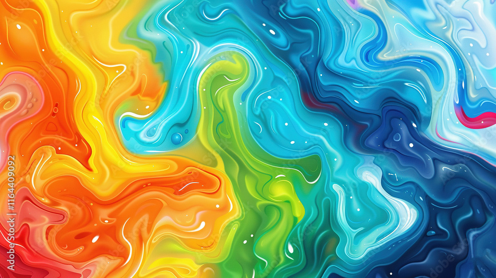 A close-up of a multicolored background with water droplets at the bottom A close-up of a multicolored background with water droplets at the bottom