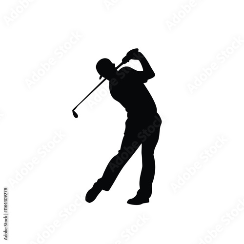 A male golf player vector silhouette vector illustration