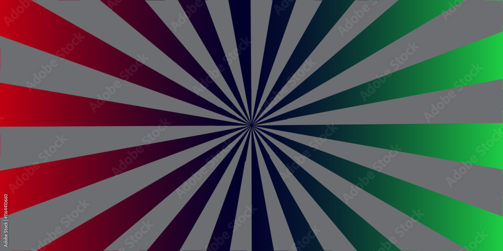 Fototapeta premium Abstract circuses, stripe background design. Stripes sunburst in retro pop art style. Stripes sunburst rotating motion. Radiating Stripes in red, green and grey. Perfect for Modern Backgrounds
