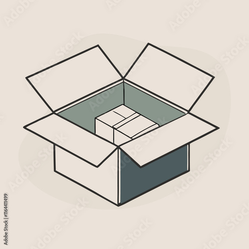 a vector silhouette of an open cardboard box with flaps spread outward