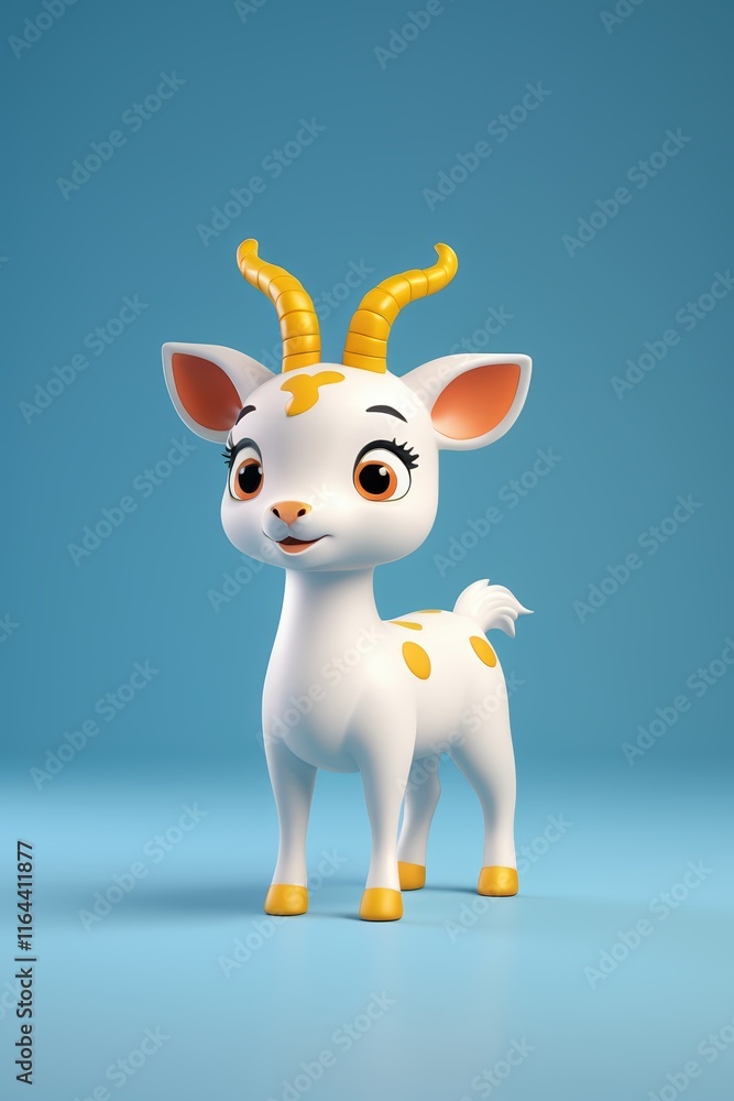 there is a white goat with yellow spots on it's head there is a white goat with yellow spots on it's head