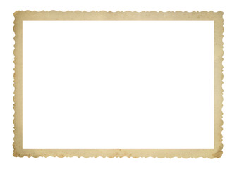 Old photo frame isolated. Retro vignette photo paper texture. 