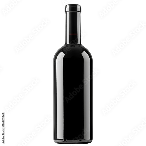 Wallpaper Mural Elegant black wine bottle standing on white background Torontodigital.ca