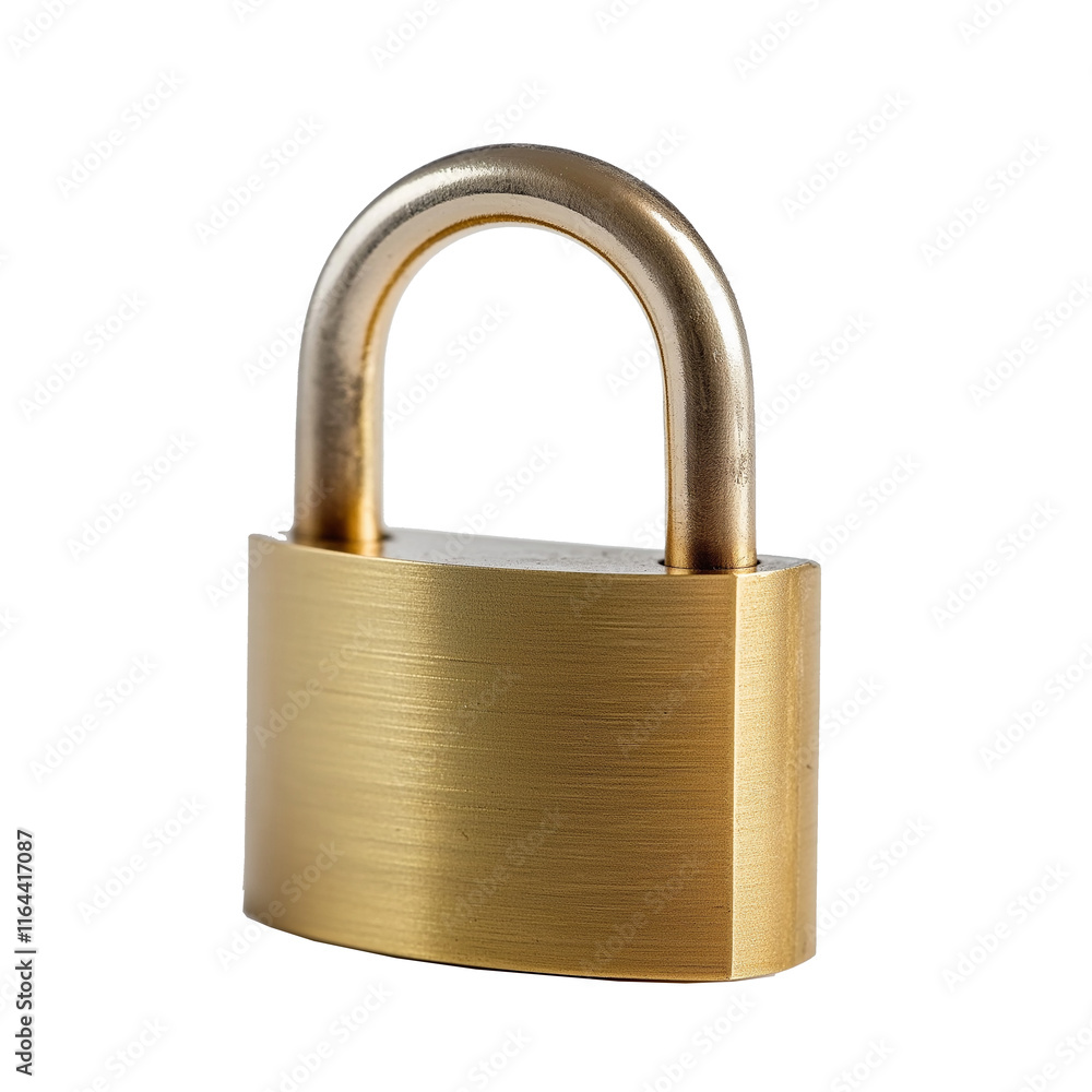 Closed padlock symbolizing security and privacy on white background Closed padlock symbolizing security and privacy on white background