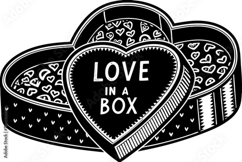 Vector Line Art: Valentine's Sweetheart Survival Box