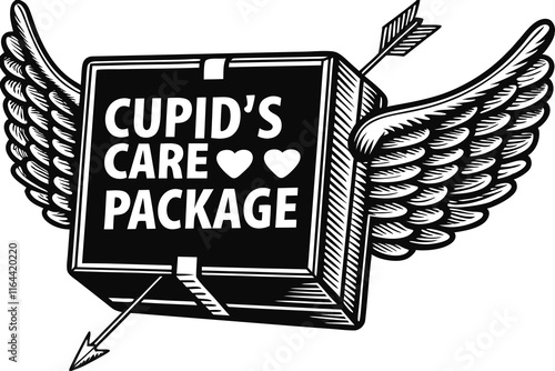 Vector Line Art: Valentine's Sweetheart Survival Box