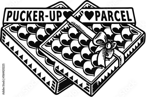 Vector Line Art: Valentine's Sweetheart Survival Box
