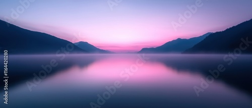 Fototapeta Naklejka Na Ścianę i Meble -  A beautiful lake with mountains in the background