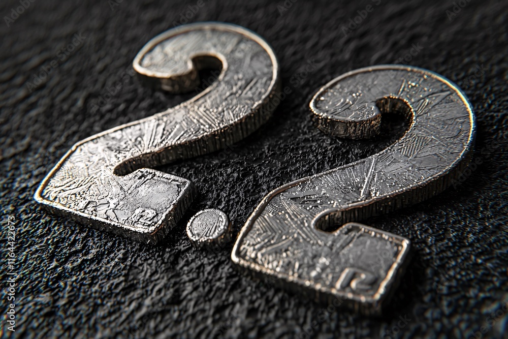 Intricate Metallic 2.2 Question Mark Design Dark Background Intricate Metallic 2.2 Question Mark Design Dark Background
