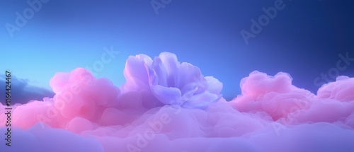A fluffy cloud with a flower on top of it