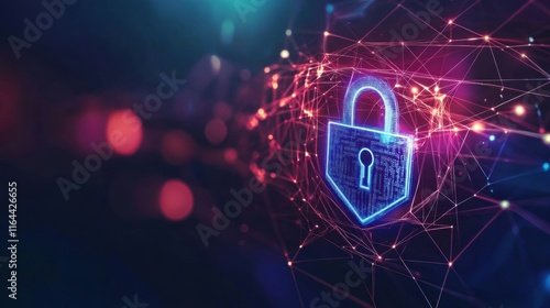 Enhancing cybersecurity awareness digital lock symbolizing data protection and trust