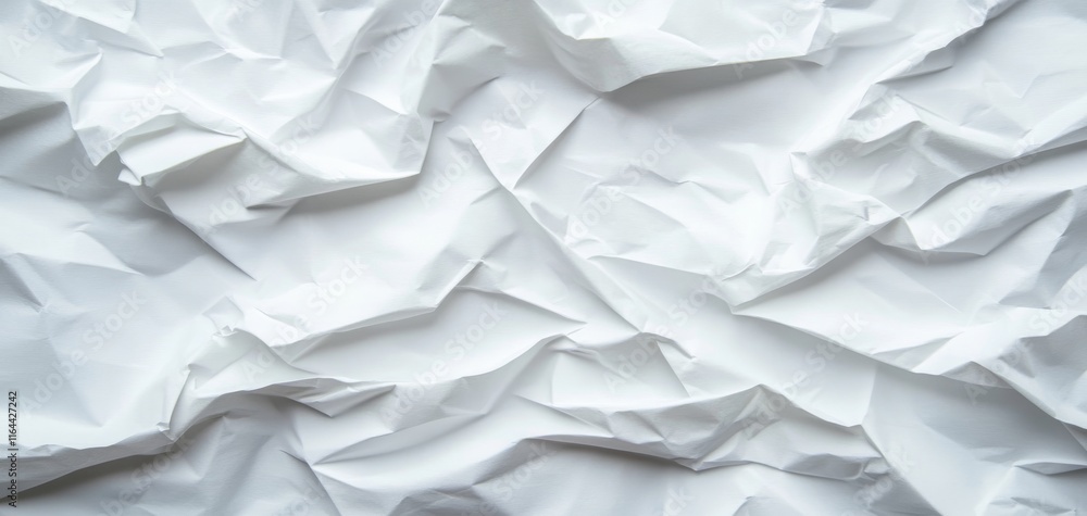 A close-up view of crumpled white paper, showcasing texture and depth for use in design or artistic projects. A close-up view of crumpled white paper, showcasing texture and depth for use in design or artistic projects.