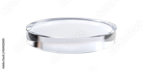 Round glass petri dish isolated on transparent background
