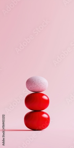 Artful arrangement of colorful eggs on a pastel background, evoking creativity and joy. photo