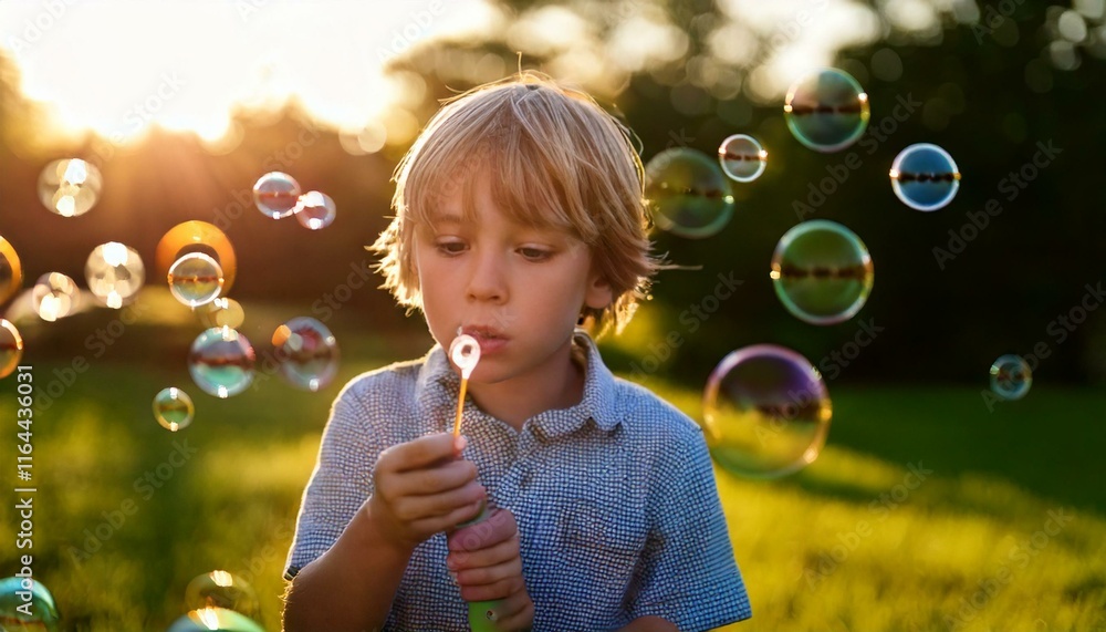 little child blowing soap bubbles little child blowing soap bubbles