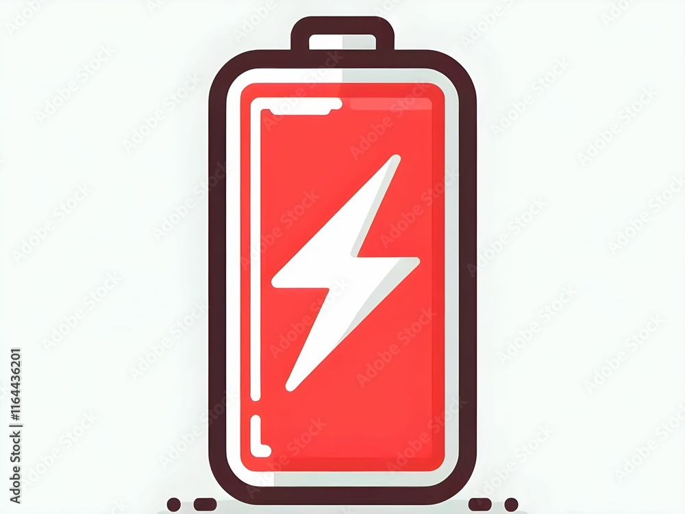 renwable uncharged empty energy low red damaged battery sign in white background renwable uncharged empty energy low red damaged battery sign in white background