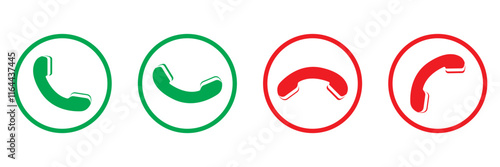 Ringing phone icon set. Telephone call sign. Smartphone ringing symbol on Transparent background. Vector illustration