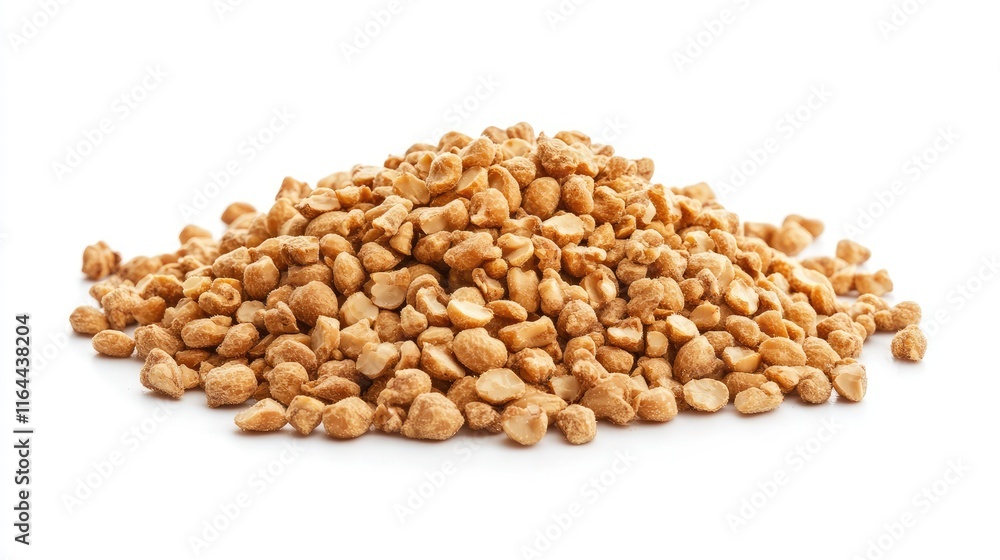 Boiled groundnuts stacked in a mound showcasing texture and color against a clean white background for culinary and food-related uses Boiled groundnuts stacked in a mound showcasing texture and color against a clean white background for culinary and food-related uses