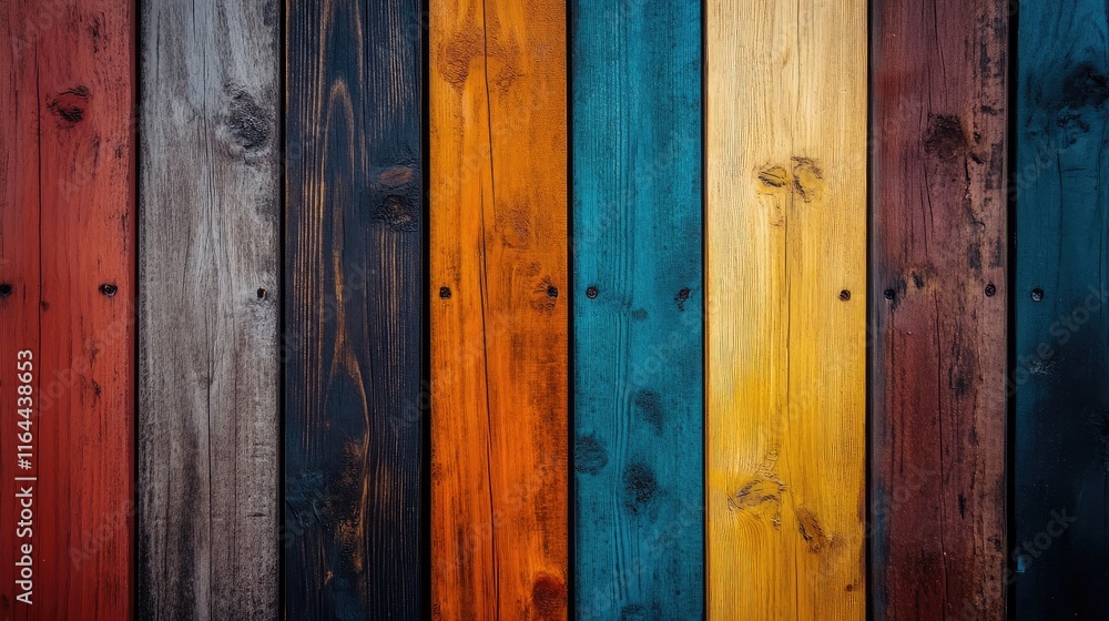 Fototapeta premium Colorful wooden planks close up abstract macro background in high quality ideal for fine art prints and various design projects