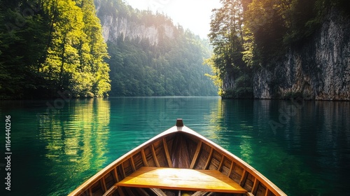 Wallpaper Mural Serene boat tour through tranquil waters surrounded by lush greenery and towering cliffs in scenic nature setting Torontodigital.ca
